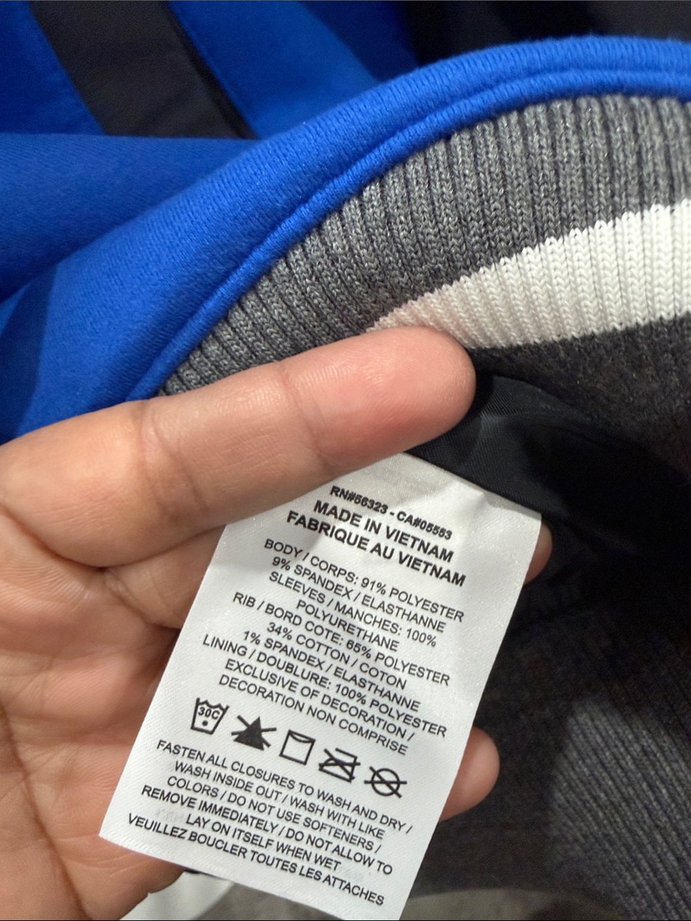 New with Nike Men Team Royal Letterman Jacket Pockets XL BLUE GRAY - Picture 8 of 11
